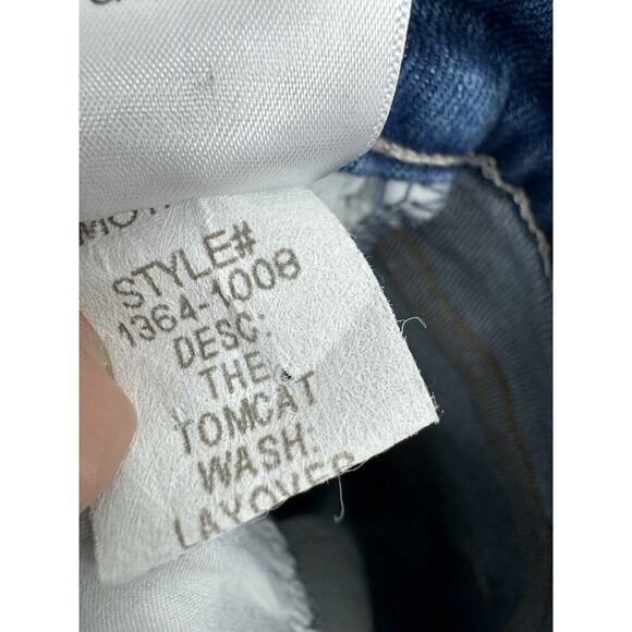 Mother Cotton Blue The Tomcat High Rise Layover Straight Leg Jeans B1828 - Picture 7 of 7